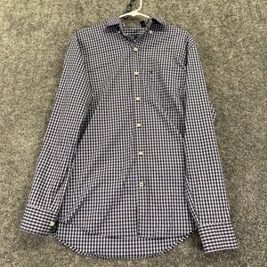 IZOD Shirt Mens Small Blue Check Long Sleeve Button Up Pockets Casual Woven